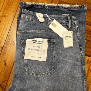 Good American Gray Wide Leg Jeans